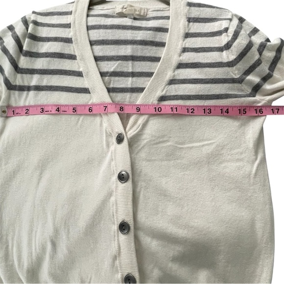 Forever 21 Cream and Gray Striped Cardigan - Picture 10 of 11
